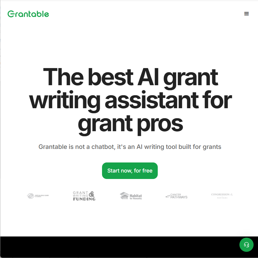 Grantable AI grant writing website